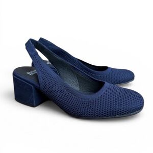 NEW Eileen Fisher Slingback Yarn Knit Pumps Navy Sz 9.5